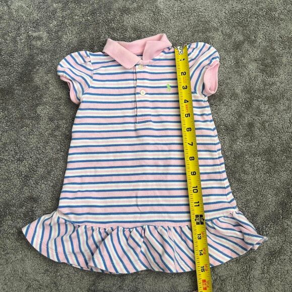 Ralph Lauren baby dress set pink blue white striped polo - Picture 7 of 7